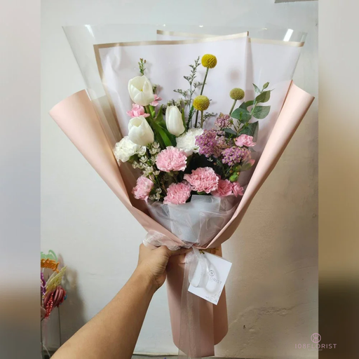 ช่อดอกไม้โทนขาวชมพู(เล็ก)